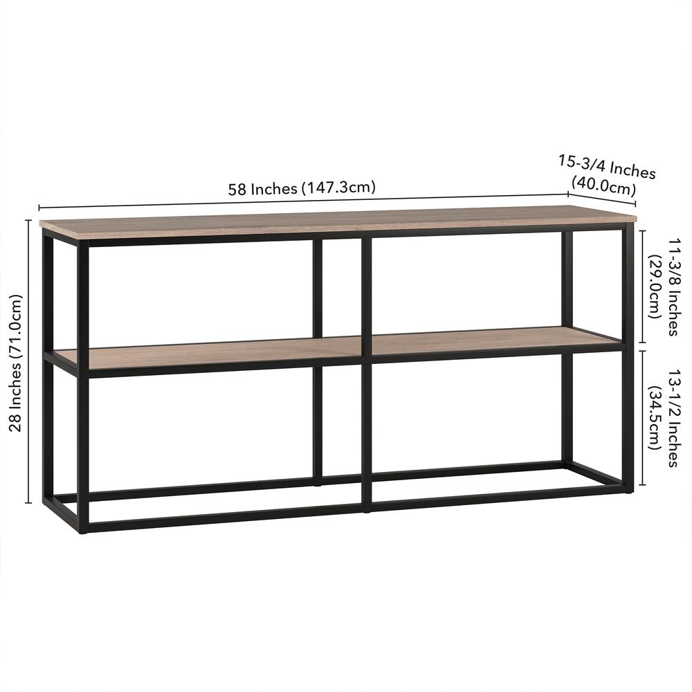 Brasier Rectangular TV Stand for TV's up to 65" in Antiqued Gray Oak. Picture 5