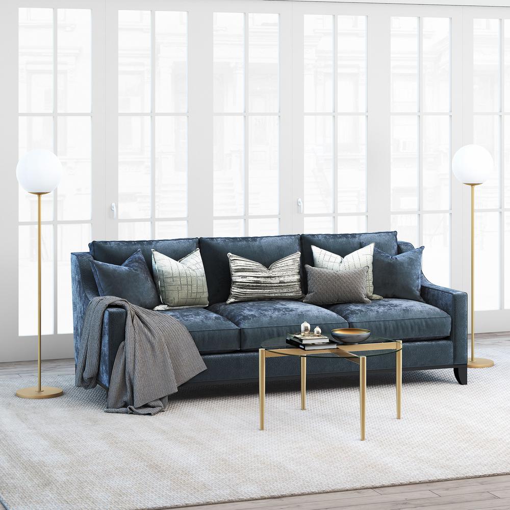 Kadmos 36'' Wide Round Coffee Table in Brass. Picture 4