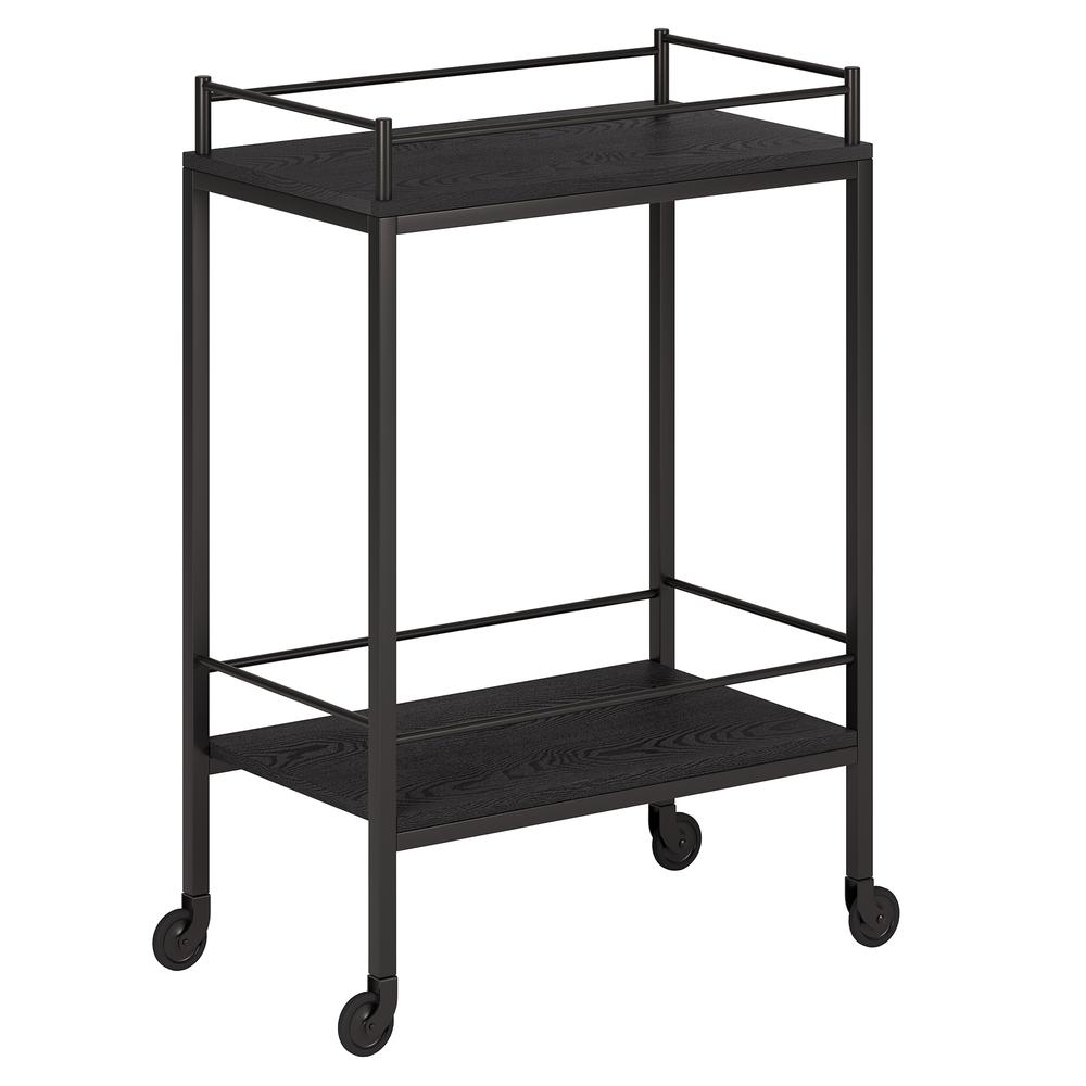 Barnes 23.5'' Wide Rectangular Bar Cart in Black Grain. Picture 1