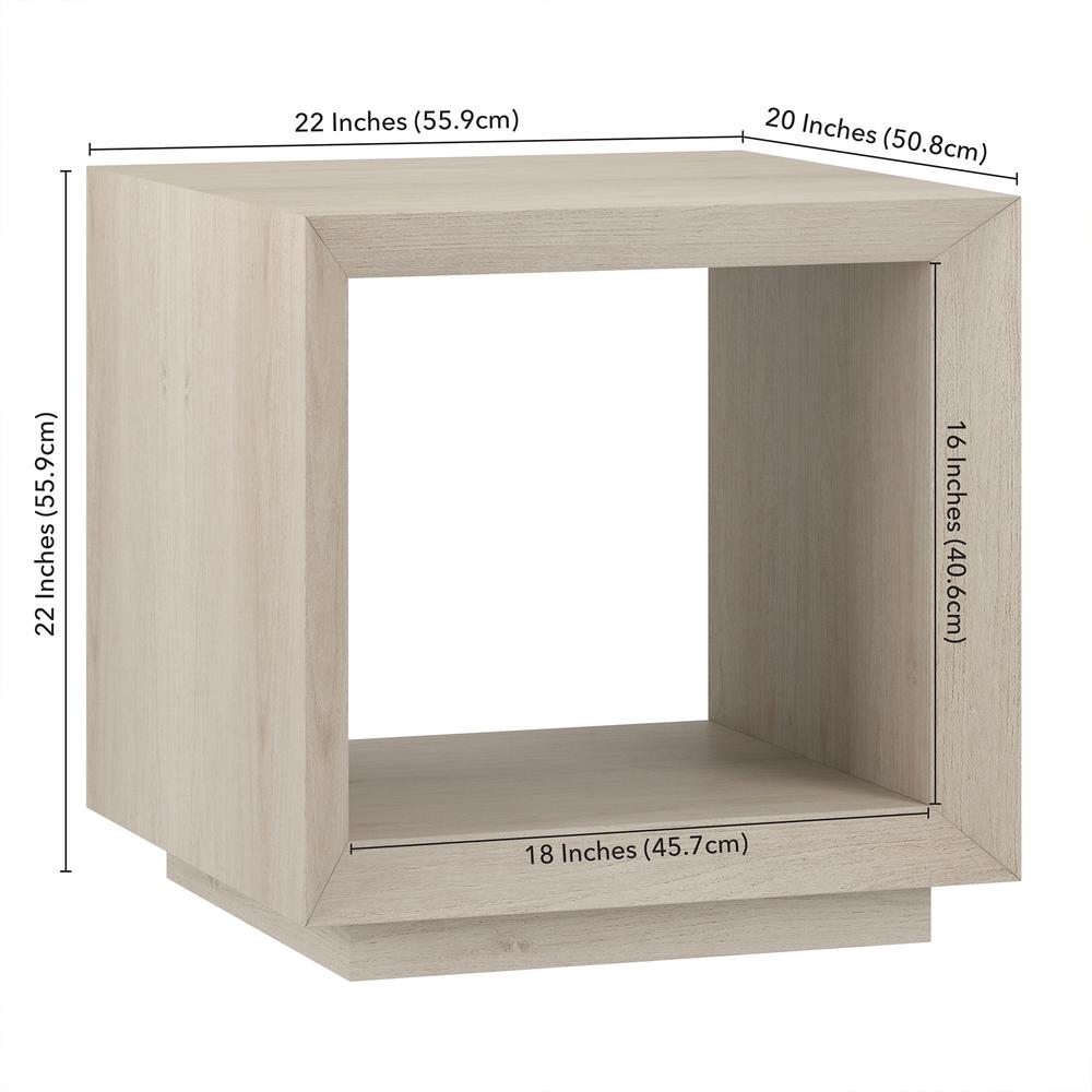 Tannen 22" Wide Rectangular Side Table in Alder White. Picture 5