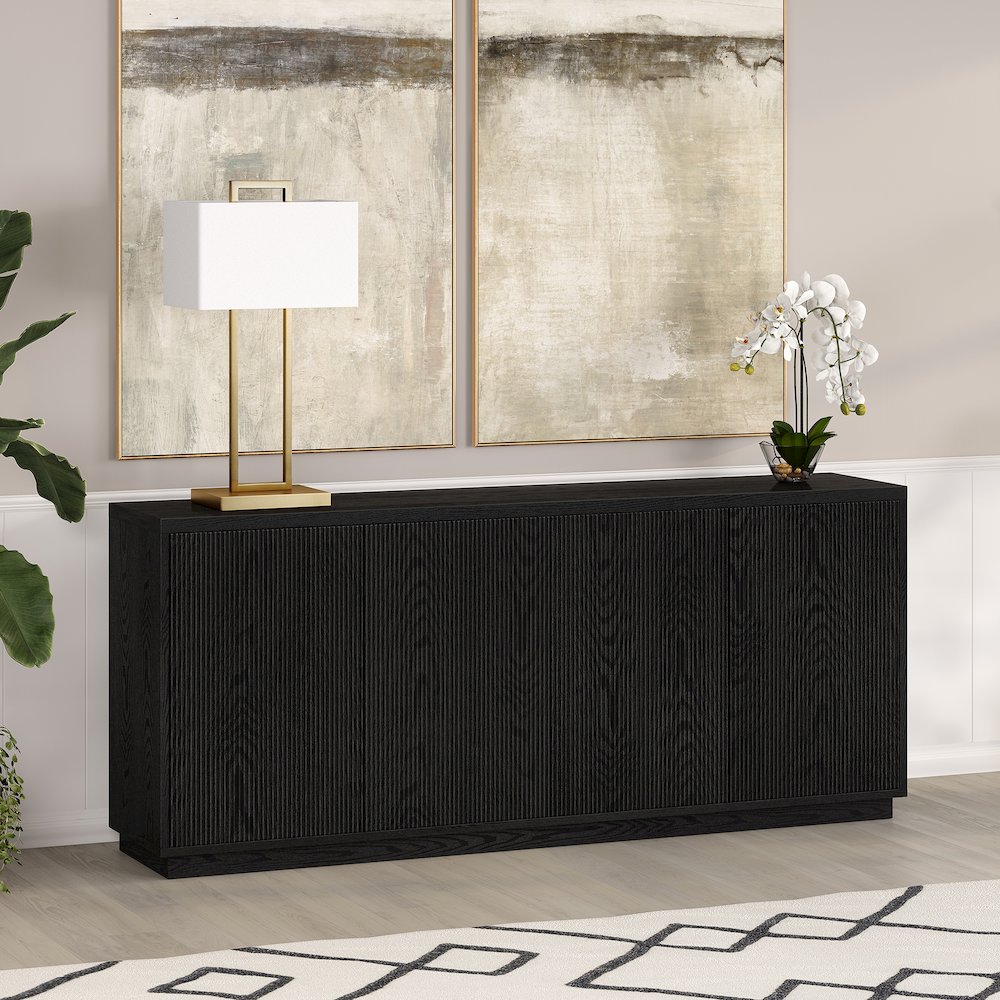 Alston 68" Wide Rectangular Buffet Table in Black Grain. Picture 3