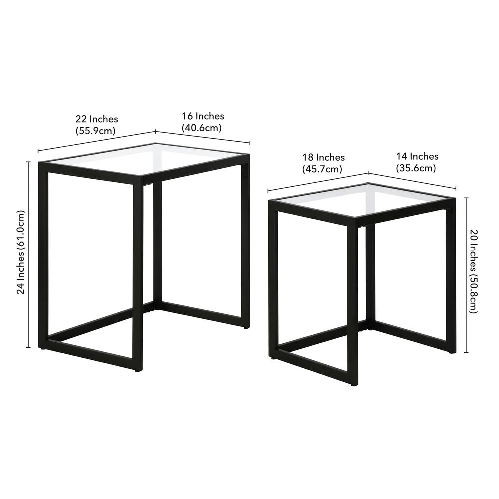Rocco Rectangular Nested Side Table in Blackened Bronze. Picture 5