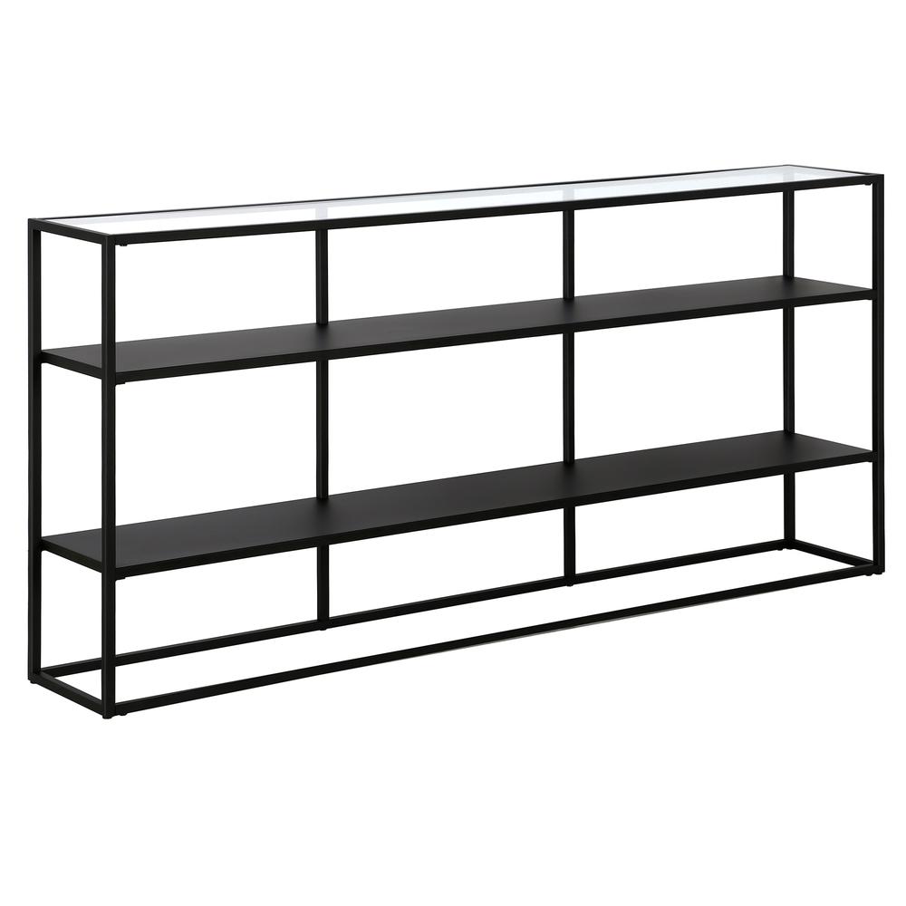 Fallon 64'' Wide Rectangular Console Table in Blackened Bronze. Picture 1