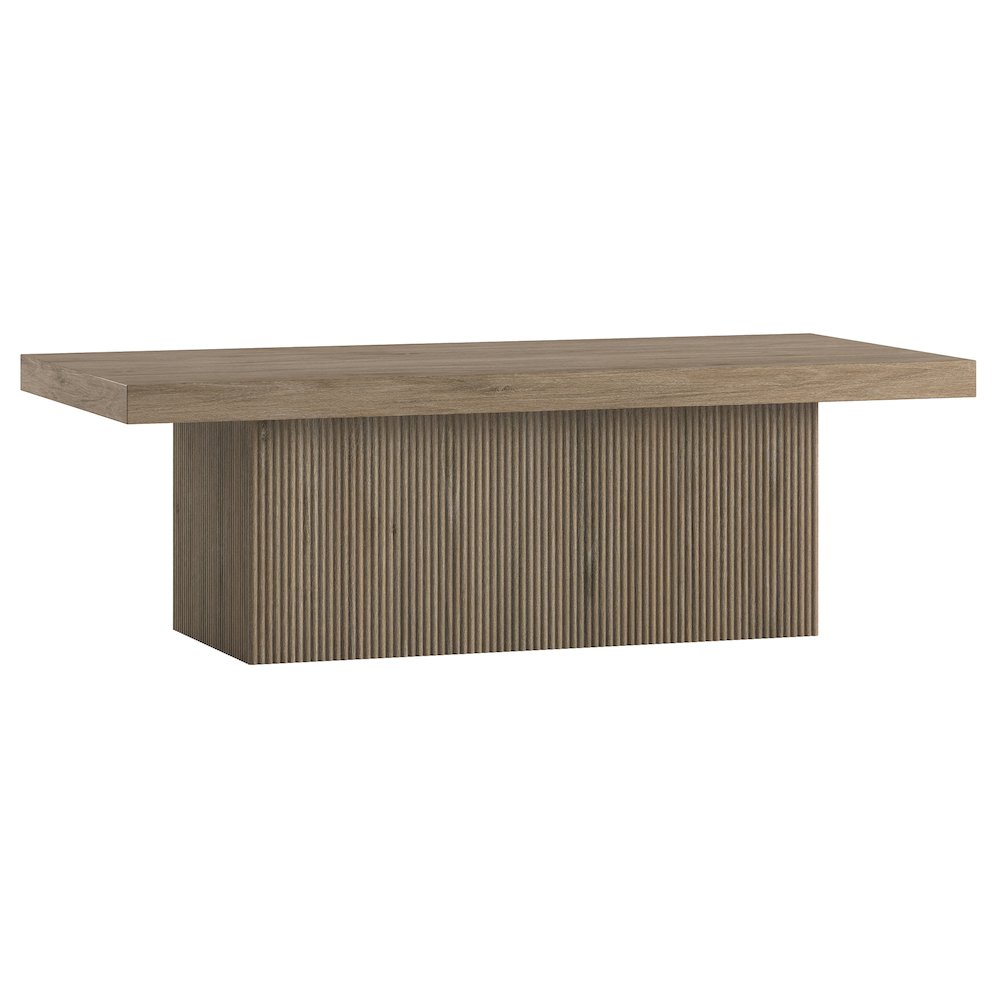 Torren 48" Wide Rectangular Coffee Table in Antiqued Gray Oak. Picture 1