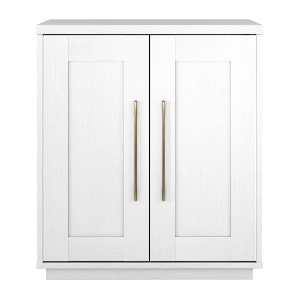 28" Accent Cabinet, Modern Sideboard Buffet Cabinet with 2 Panel Doors, White. Picture 1