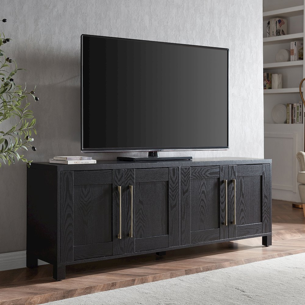 Henn&Hart TV Stand for TVs up to 75" with 2 Concealed Storage Cabinets with an. Picture 2
