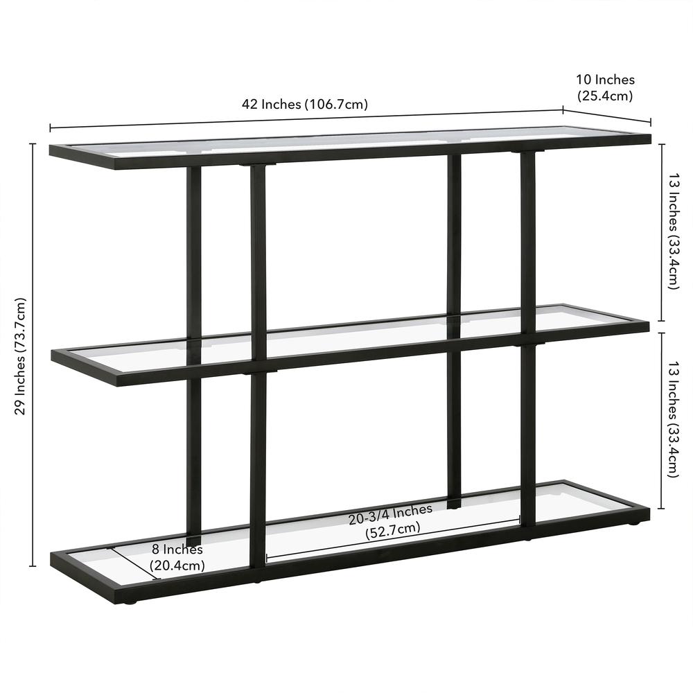 Yeardley 42'' Wide Rectangular Console Table in Blackened Bronze. Picture 5