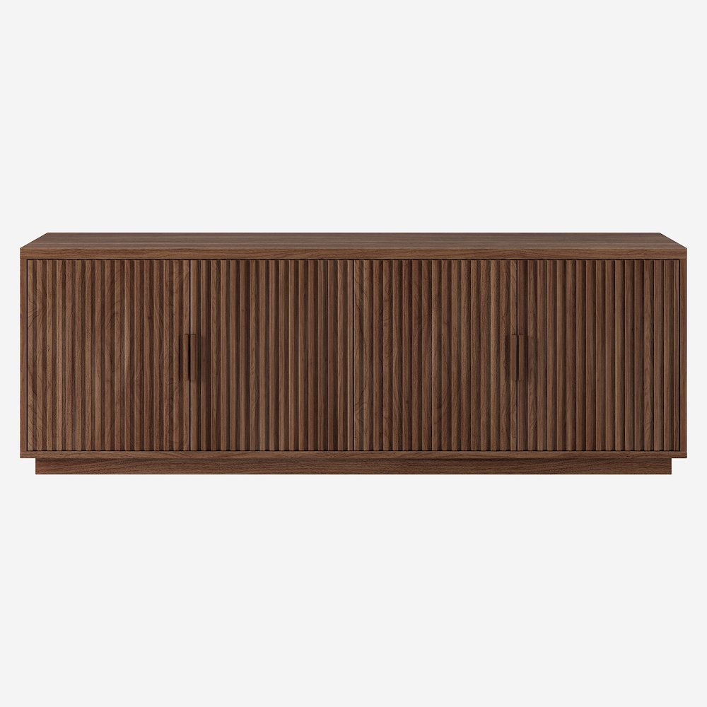 Mero Rectangular TV Stand for TV's up to 75" in Satin Walnut. Picture 2