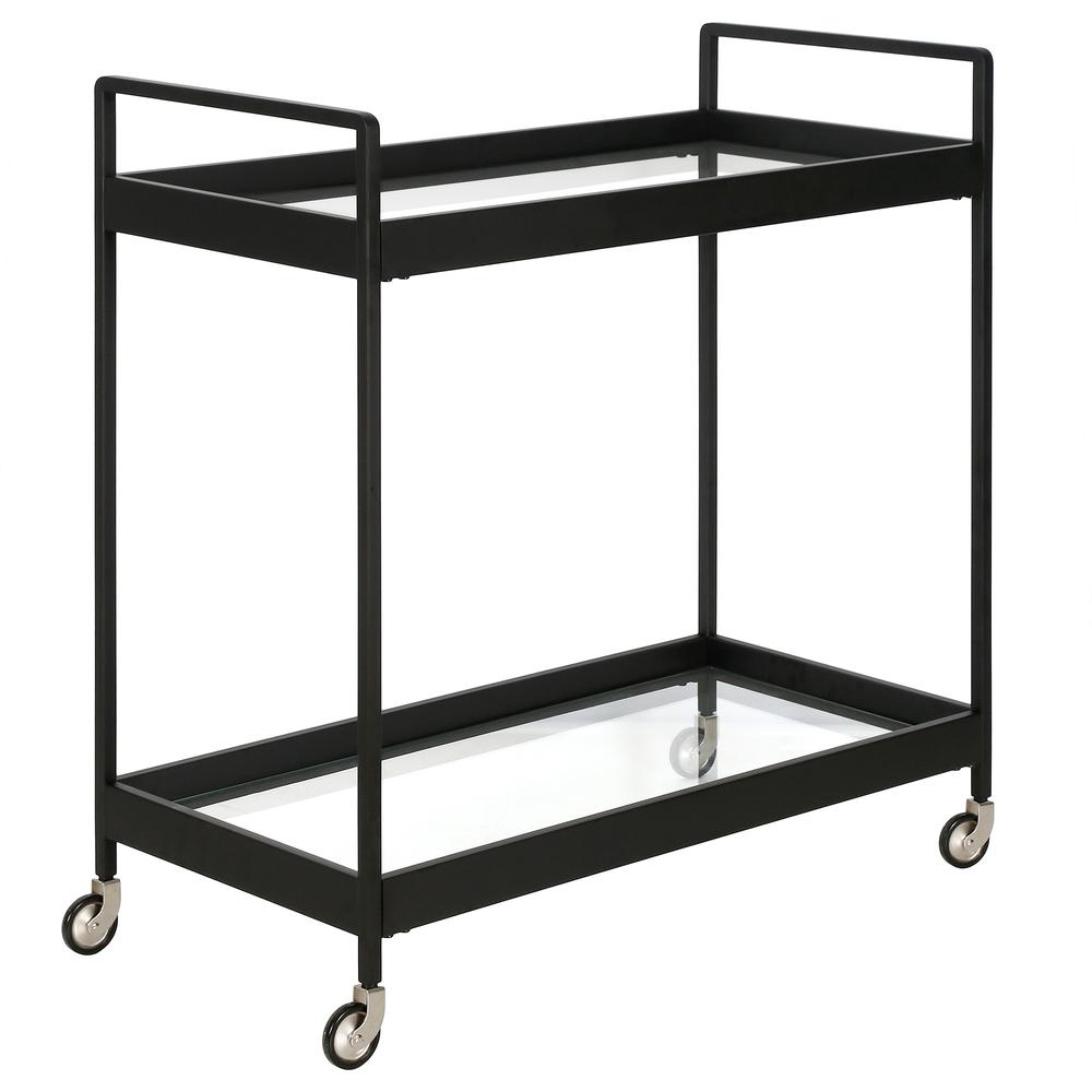 Cooper 33'' Wide Rectangular Bar Cart in Blackened Bronze. Picture 1