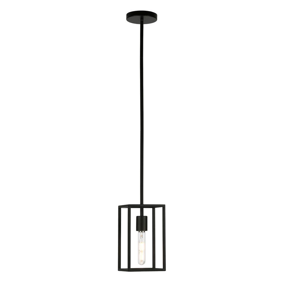 Cuadro 6" Wide Open-Framed Pendant in Blackened Bronze/No Shade. Picture 3