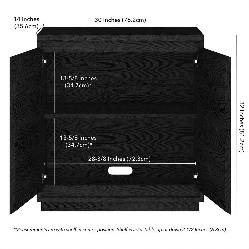 Presque 30" Wide Rectangular Accent Cabinet in Black Grain. Picture 5