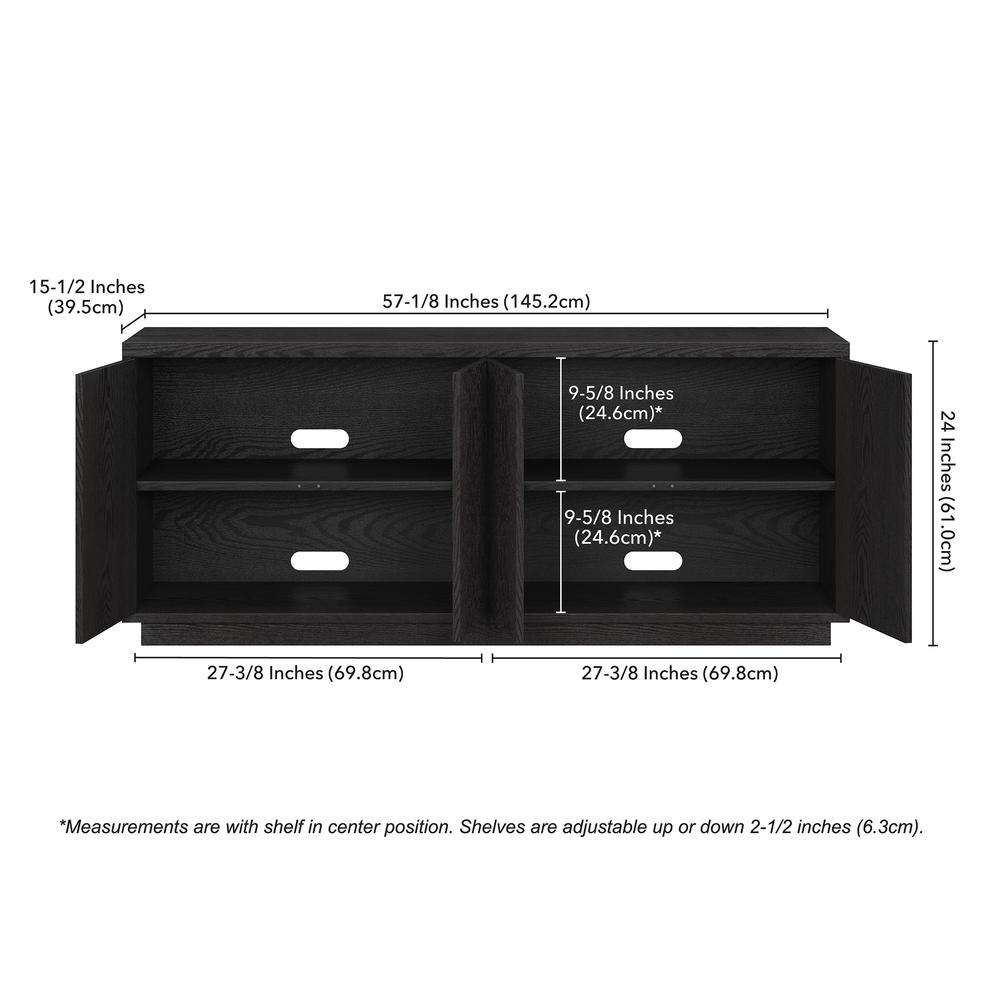 Hanson Rectangular TV Stand for TV's up to 65" in Black Grain. Picture 3