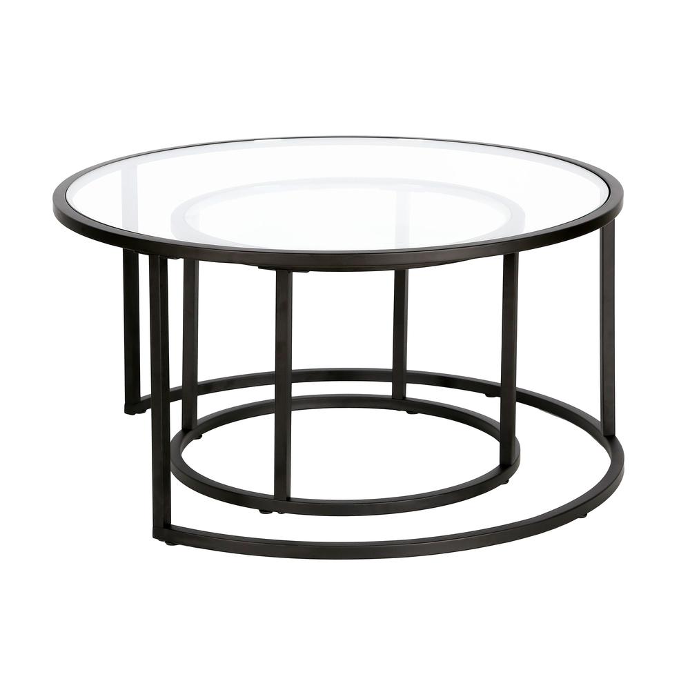 Watson Round Nested Coffee Table in Blackened Bronze. Picture 3