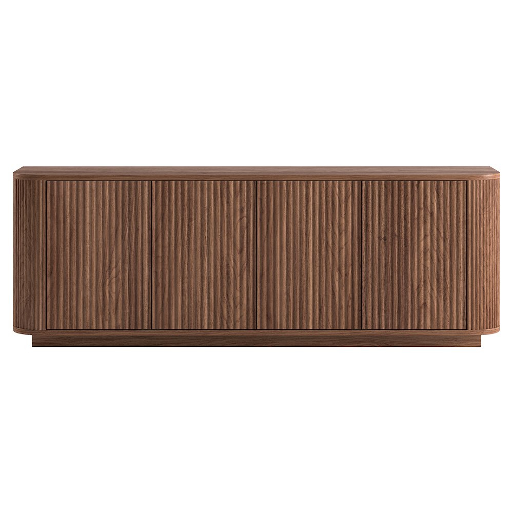 Henn&Hart TV Stand for TVs up to 75'' with 2 Ribbed Storage Cabinets with an. Picture 3