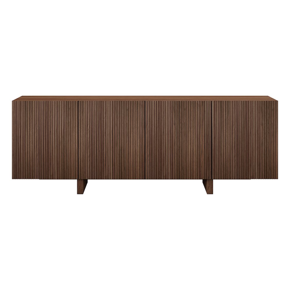 Henn&Hart Fluted TV Stand for TVs up to 75'' with 4 Ribbed Doors, 3 Storage. Picture 3