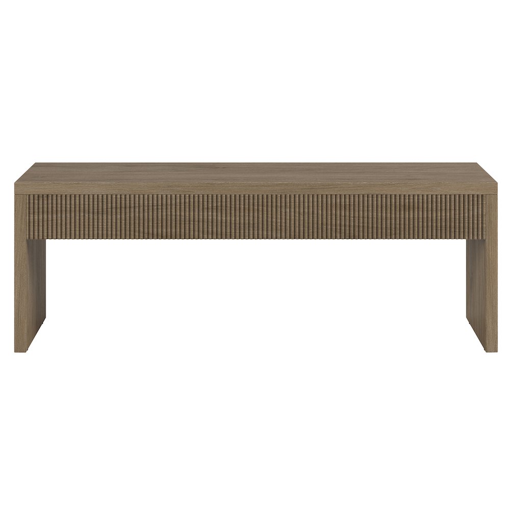 Lawrence 58" Wide Rectangular Coffee Table in Antiqued Gray Oak. Picture 2
