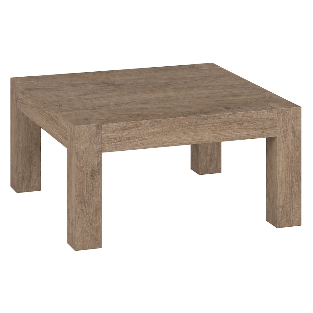 34" Square Coffee Table with Wood Top, Weathered Gray. Picture 1