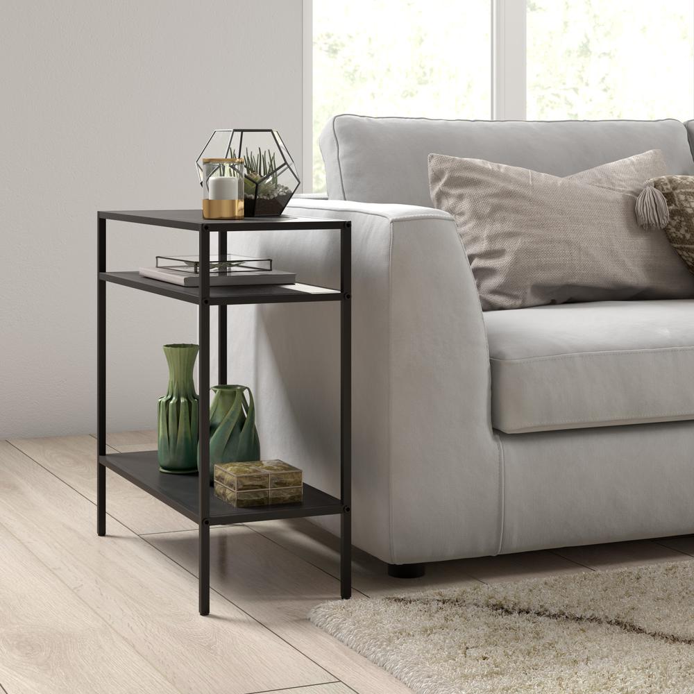 Ricardo 24'' Wide Rectangular Side Table in Blackened Bronze. Picture 2