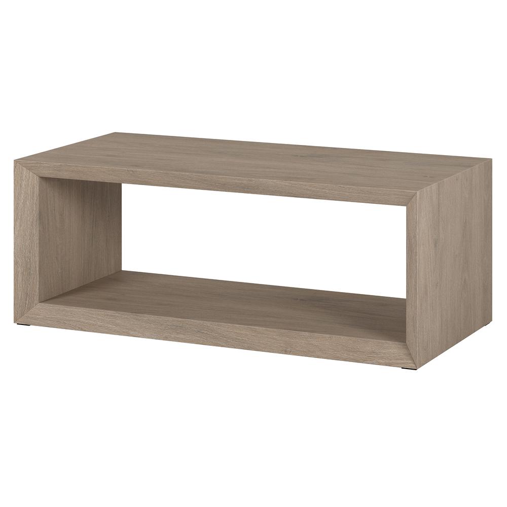 Osmond 48" Wide Rectangular Coffee Table in Antiqued Gray Oak. Picture 3
