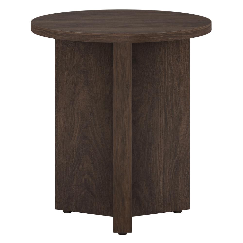 Anders 20" Wide Round Side Table in Alder Brown. Picture 2