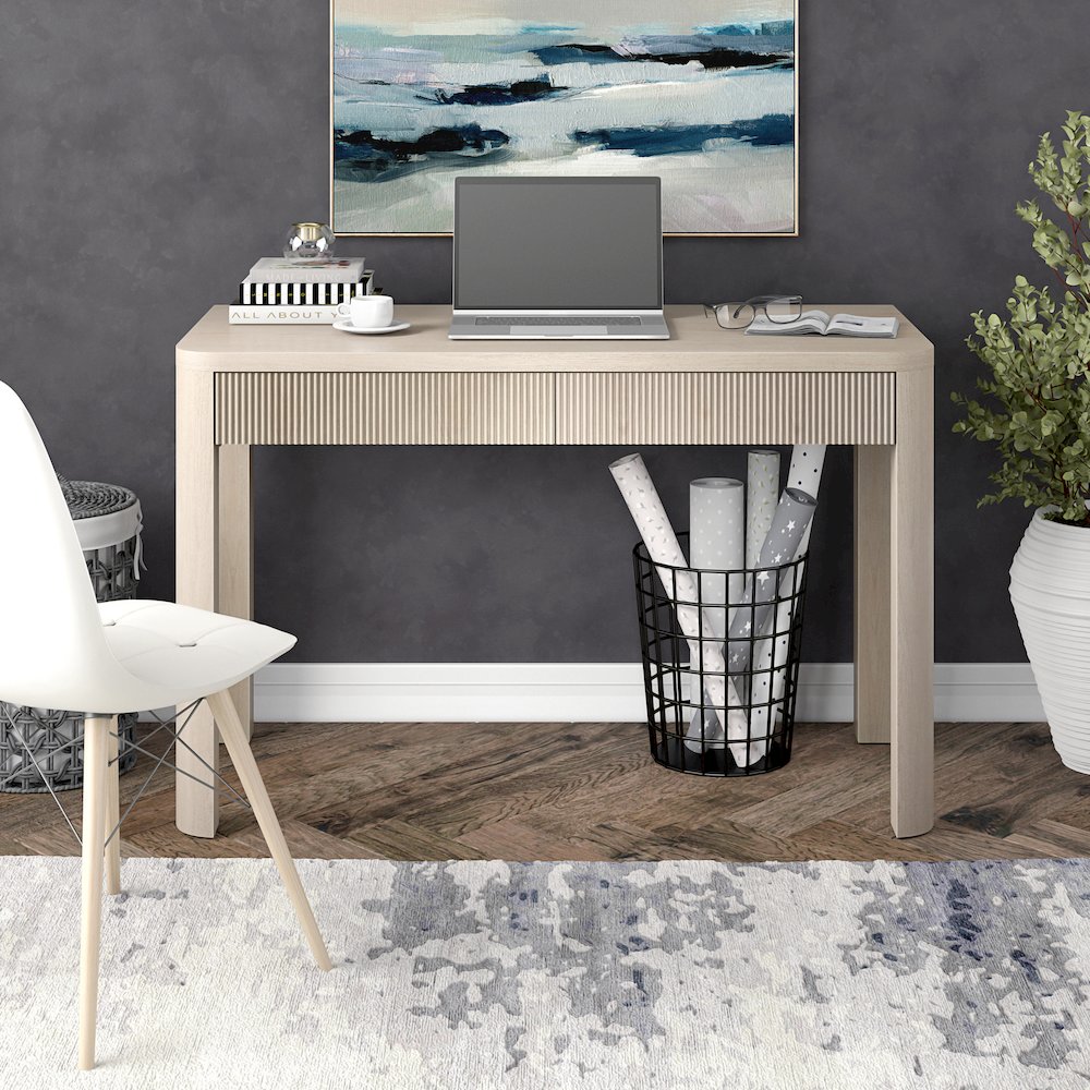 Mendoza 48'' Wide Rectangular Desk in Alder White. Picture 4