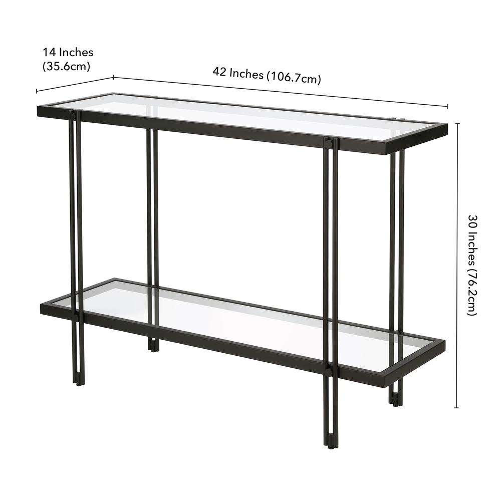 Inez 42'' Wide Rectangular Console Table in Blackened Bronze. Picture 6