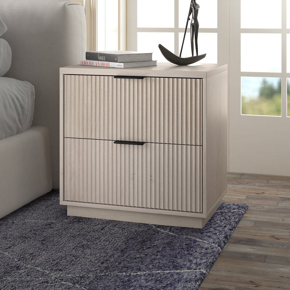Yarden 24" Wide Rectangular Nightstand in Alder White. Picture 4