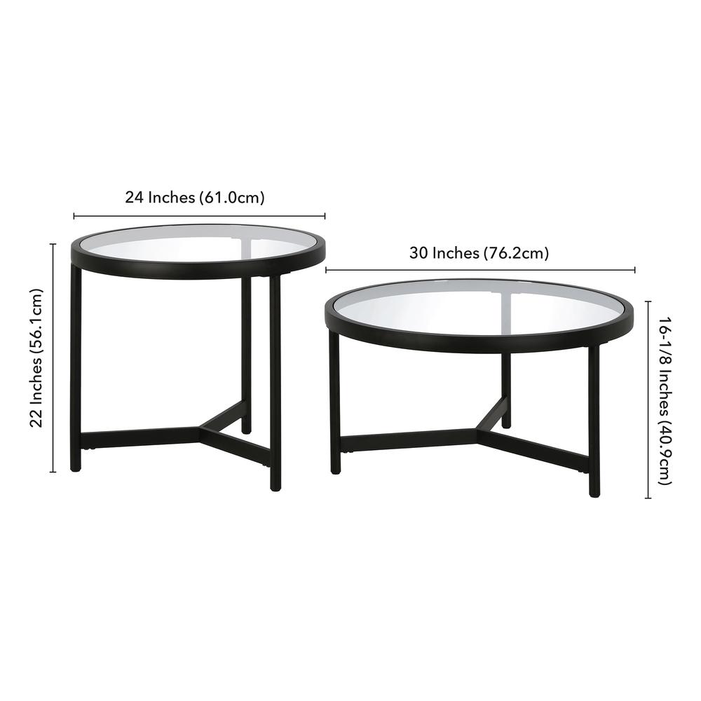 Quentin 30'' Wide Round Coffee Table in Blackened Bronze. Picture 5