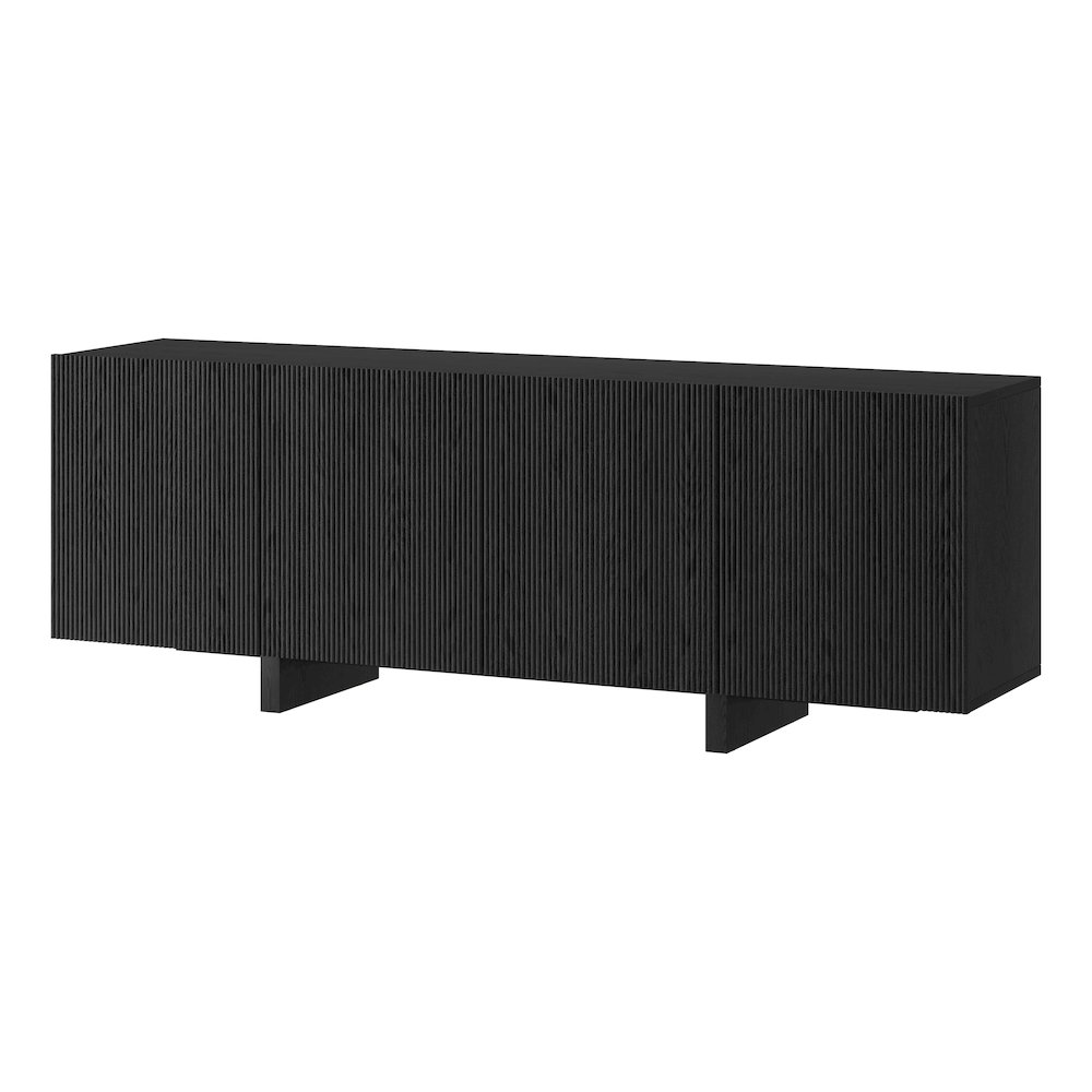 Henn&Hart Fluted TV Stand for TVs up to 75'' with 4 Ribbed Doors, 3 Storage. Picture 3