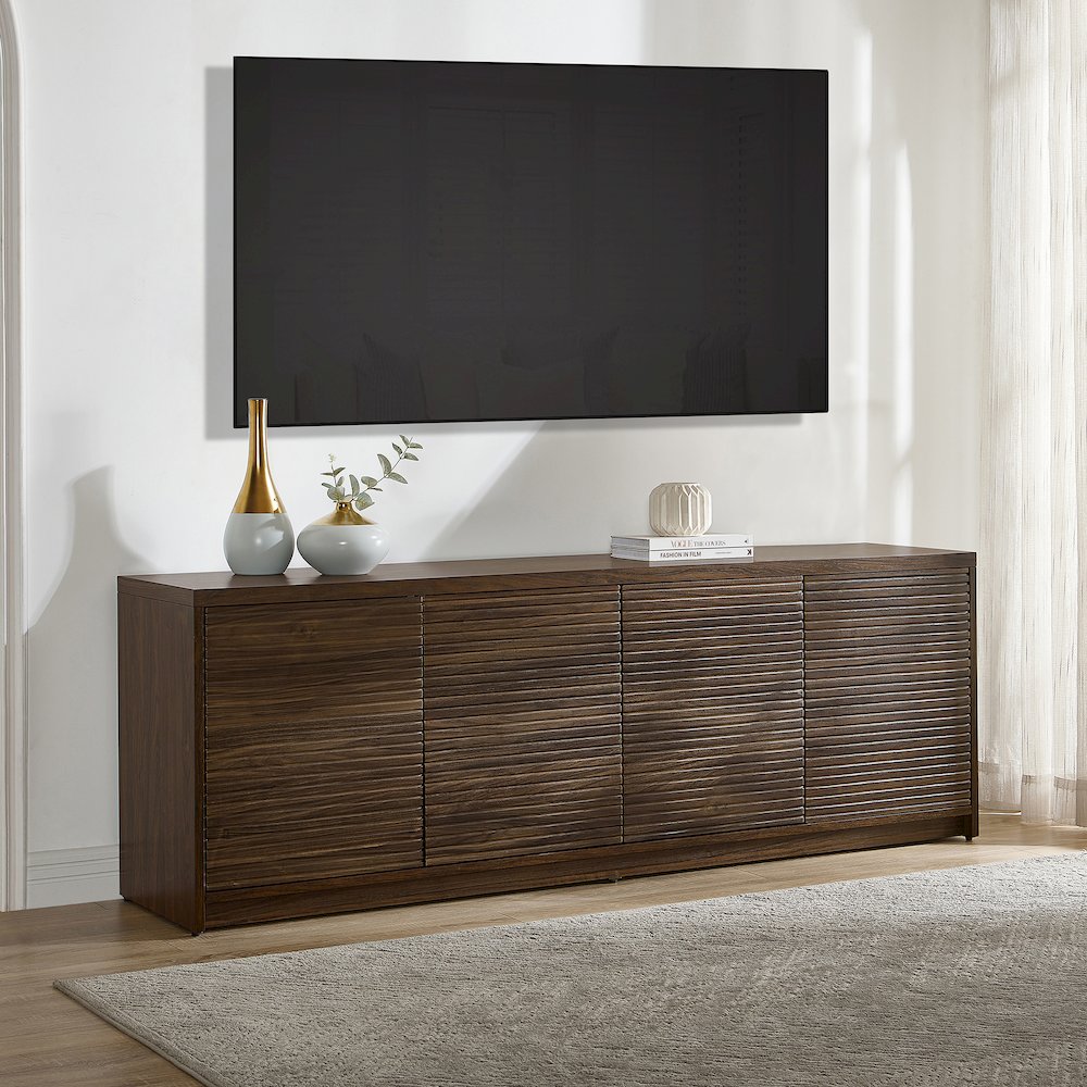 Desmond Rectangular TV Stand for TV's up to 78" in Dark Oak. Picture 4