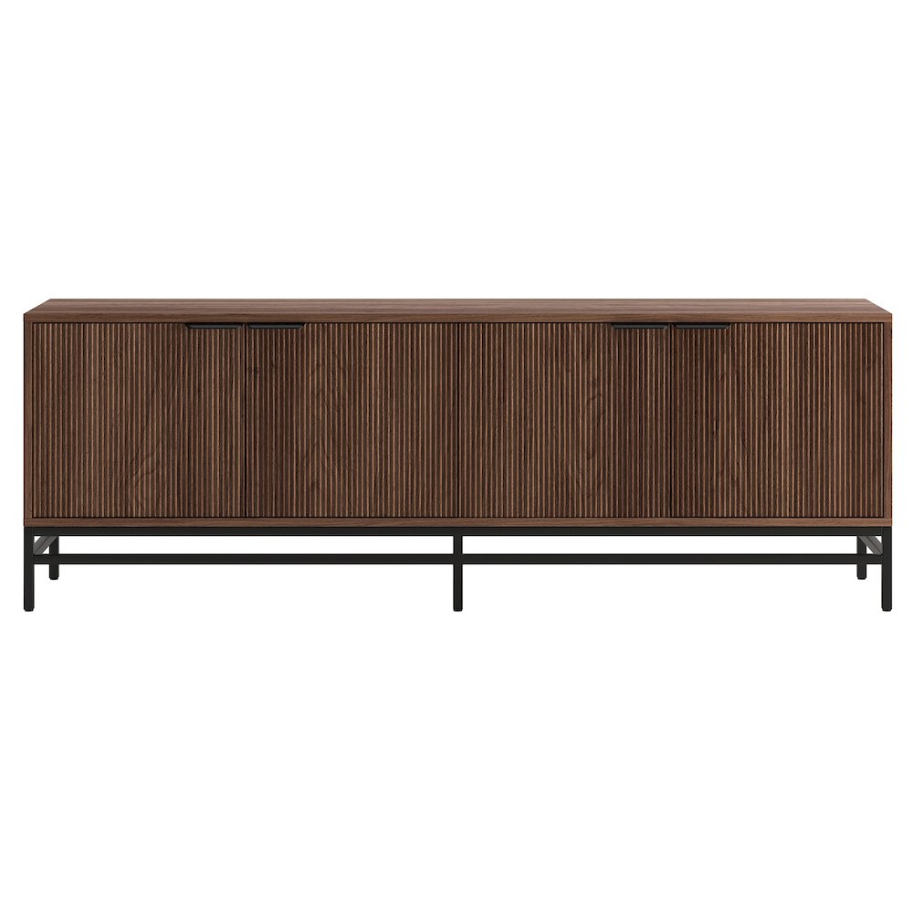 Henn&Hart Fluted TV Stand for TVs up to 78'' with 2 Ribbed Storage Cabinets and. Picture 3
