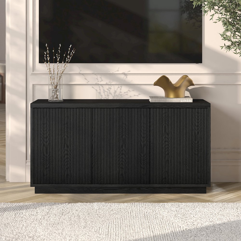 Hanson Rectangular TV Stand for TV's up to 50" in Black Grain. Picture 4