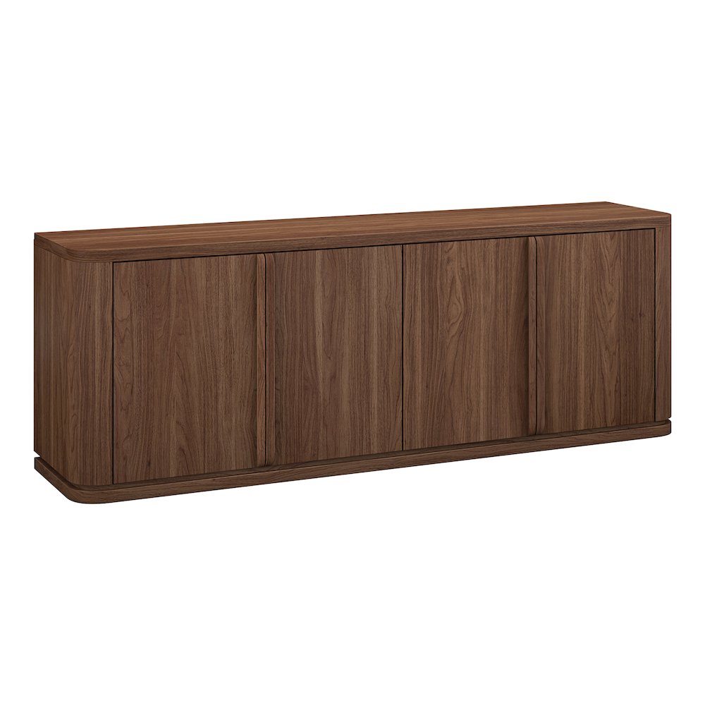 Henn&Hart TV Stand for TVs up to 75'' with 2 Storage Cabinets, Adjustable. Picture 1