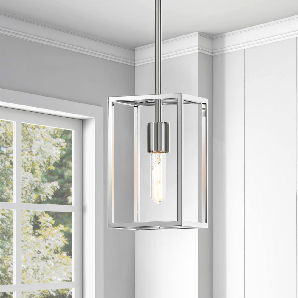 Cuadro 6" Wide Open-Framed Pendant in Nickel/No Shade. Picture 4