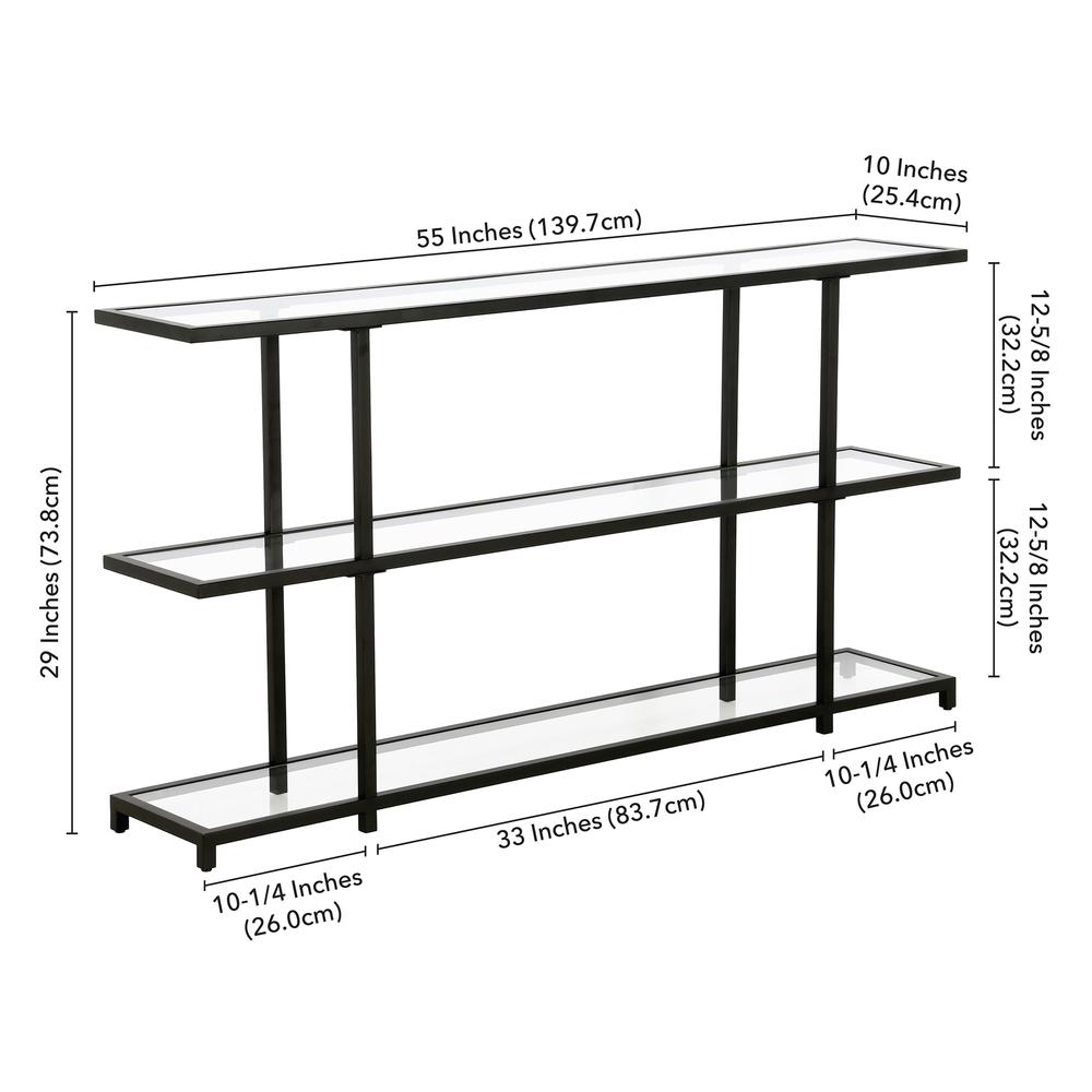 Greenwich 55'' Wide Rectangular Console Table in Blackened Bronze. Picture 5