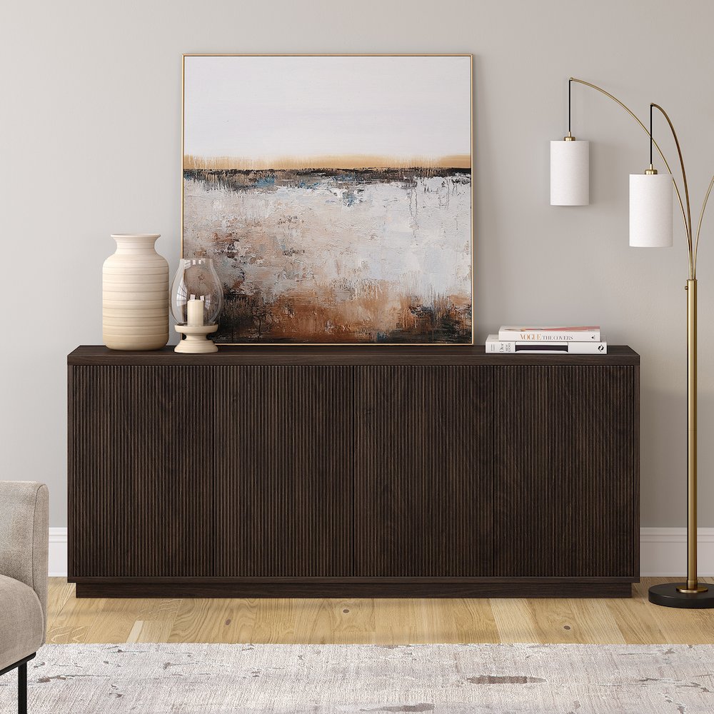 Alston 68" Wide Rectangular Buffet Table in Alder Brown. Picture 3