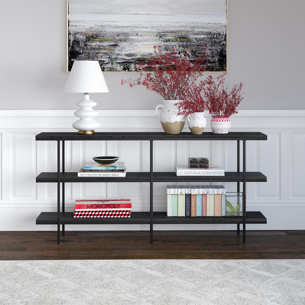 Harper 64'' Wide Rectangular Console Table in Black Grain. Picture 5