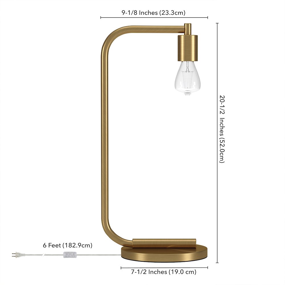 20'' Modern 1-Light Arc Table  Lamp for Living Room, Bedroom, or Office, Gold. Picture 7
