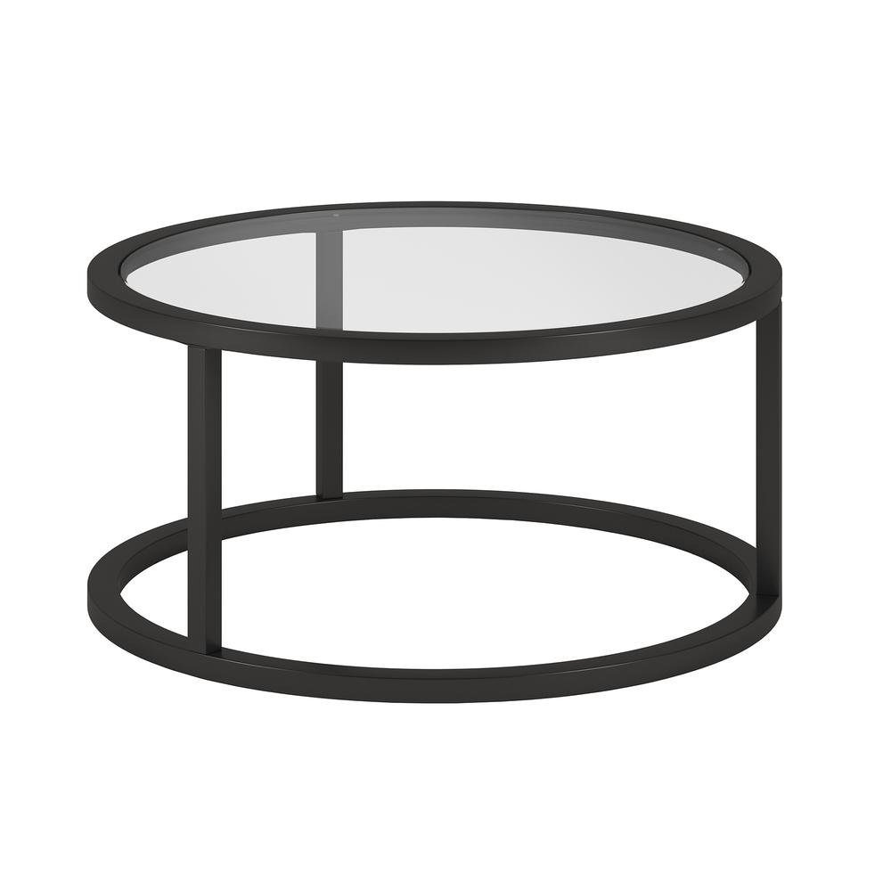 Parker 35'' Wide Round Coffee Table in Blackened Bronze. Picture 3