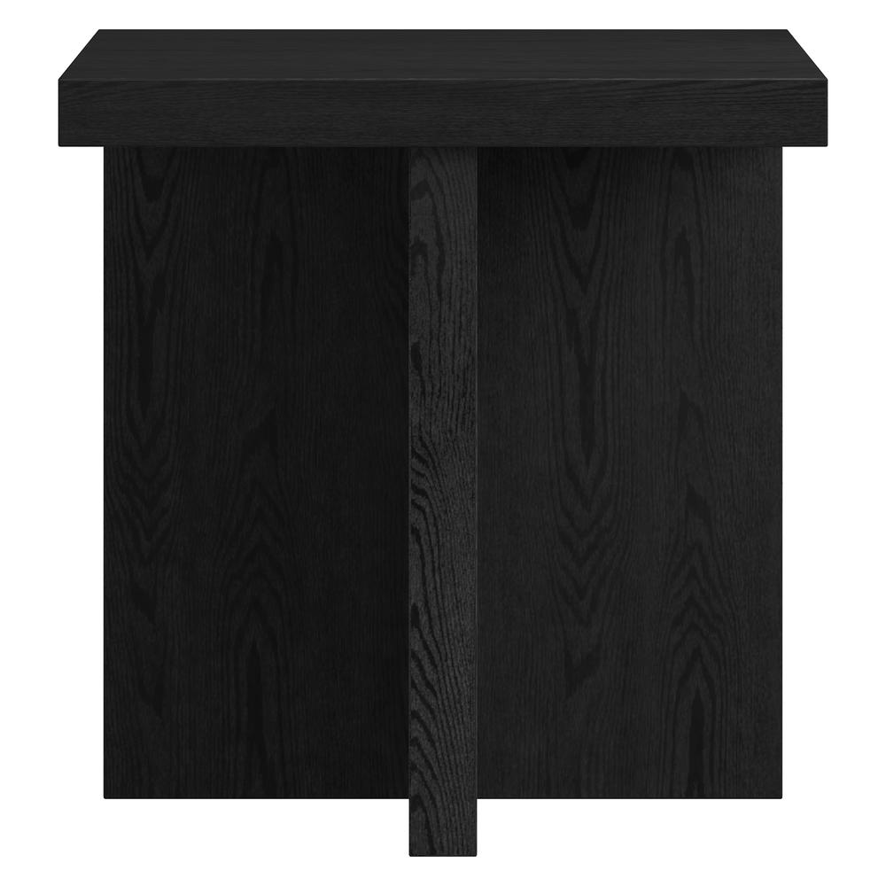 Elna 22" Wide Square Side Table in Black Grain. Picture 3