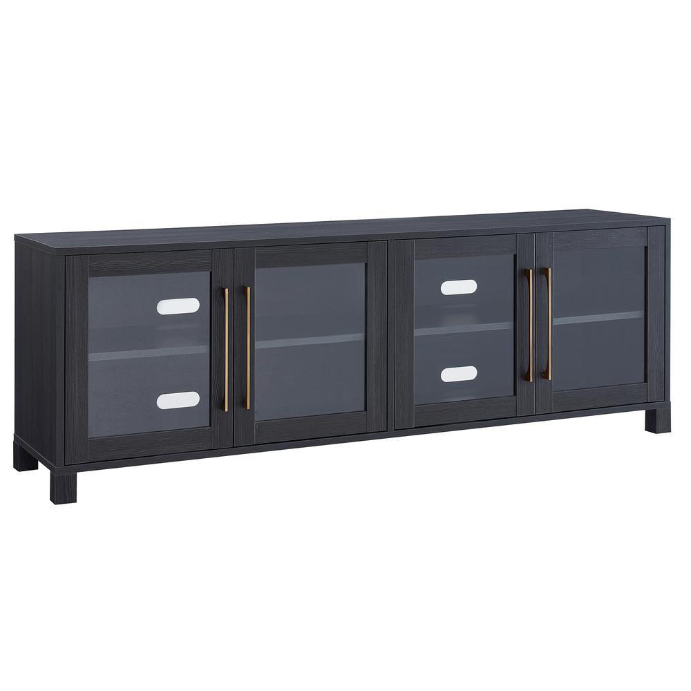 Quincy Rectangular TV Stand for TV's up to 80" in Charcoal Gray. Picture 1