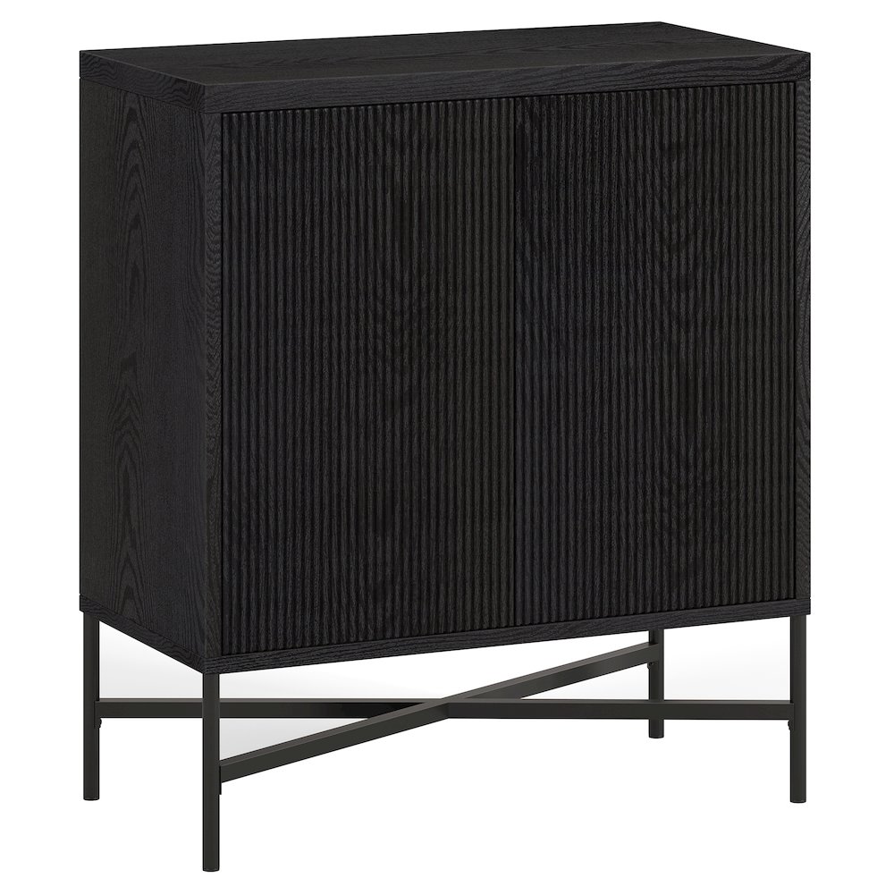 Henn&Hart 28" Fluted Accent Cabinet, Ribbed Modern Sideboard Buffet Cabinet. Picture 1