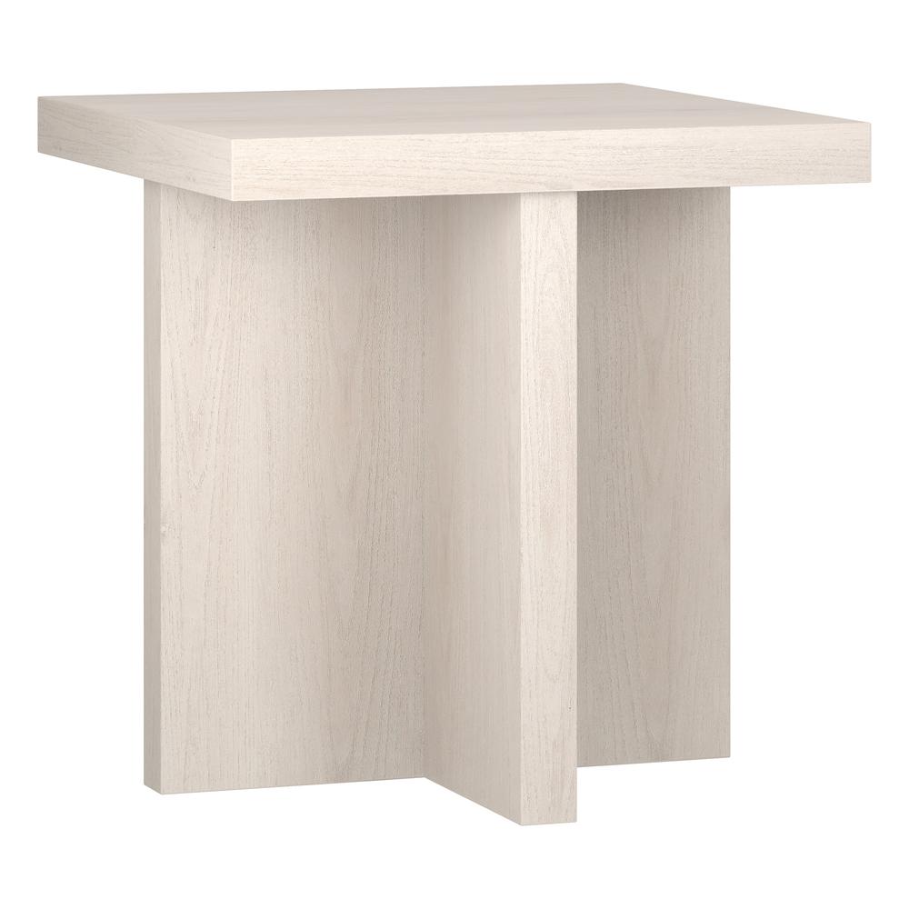 Elna 22" Wide Square Side Table in Alder White. Picture 1