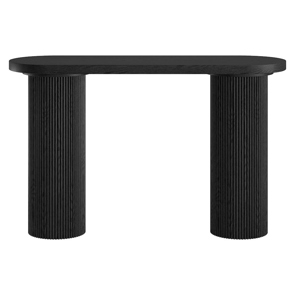 Henn&Hart 55" Wooden Rectangular Fluted Console Table, Ribbed Entryway Table. Picture 2