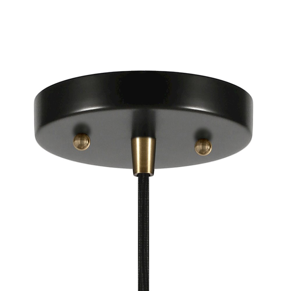 8" Two-Toned Pendant Light Fixture with Black Shade and 8' Cord, Ebony/Gold. Picture 8