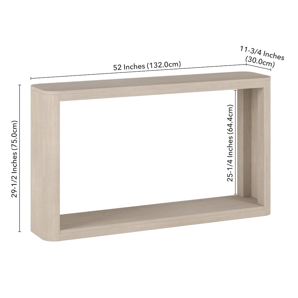 Kellan 52" Wide Rectangular Console Table in Alder White. Picture 5