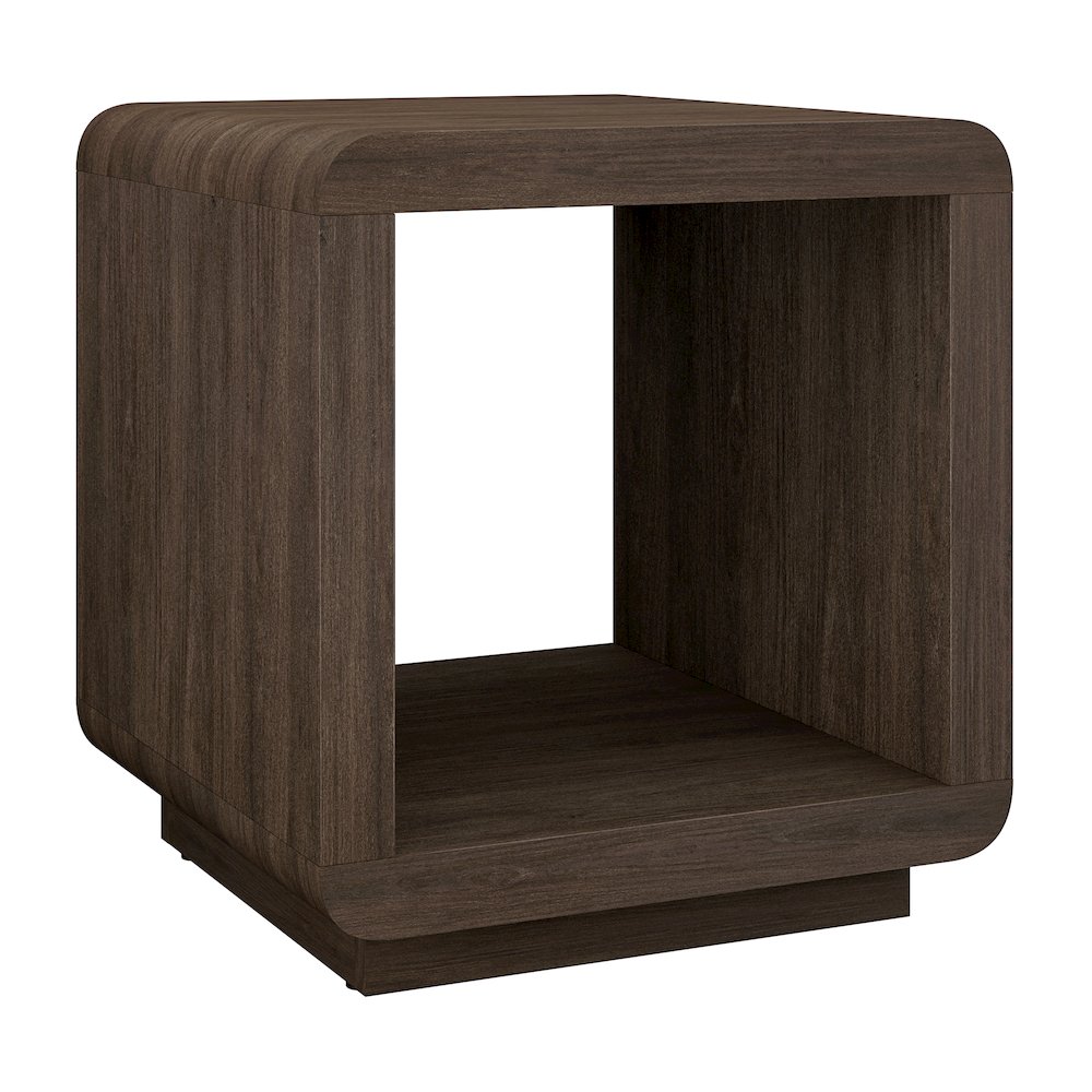 Henn&Hart 20" Modern Square End Table, Side Table, Nightstand with Plinth Base. Picture 1