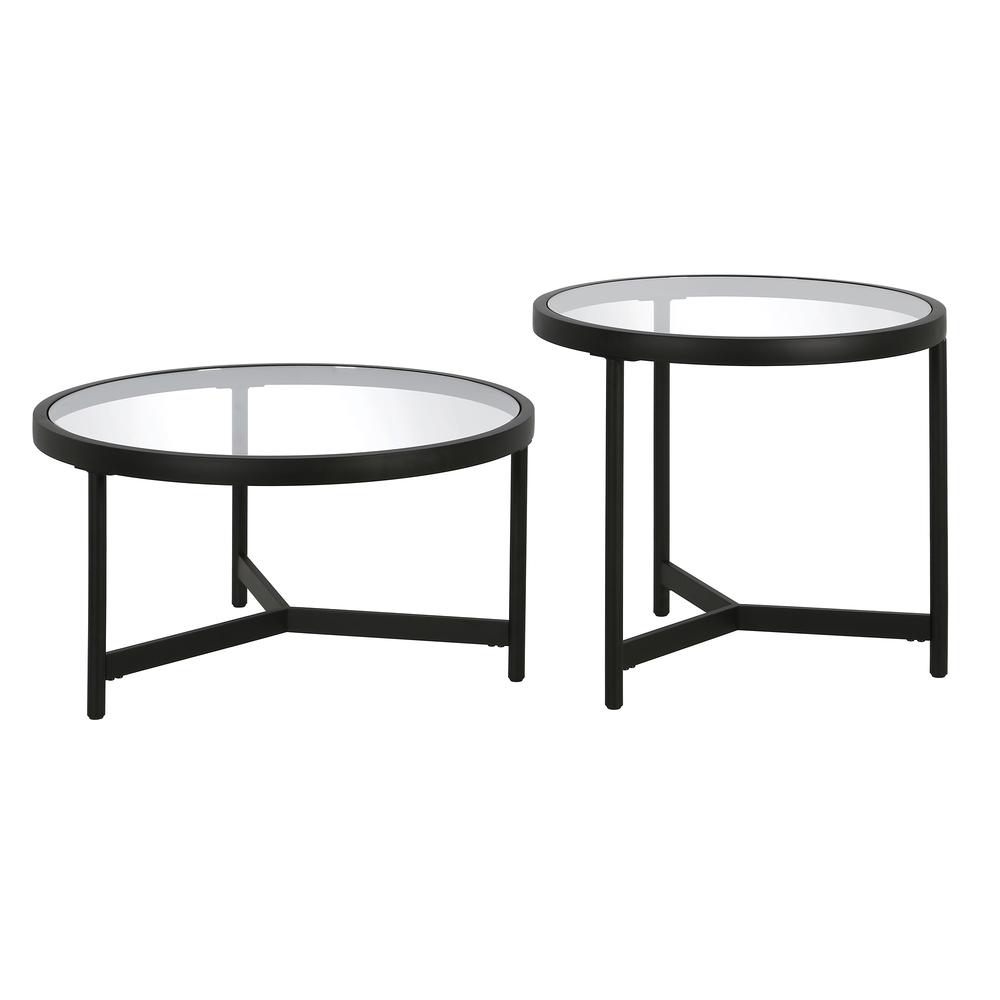 Quentin 30'' Wide Round Coffee Table in Blackened Bronze. Picture 3