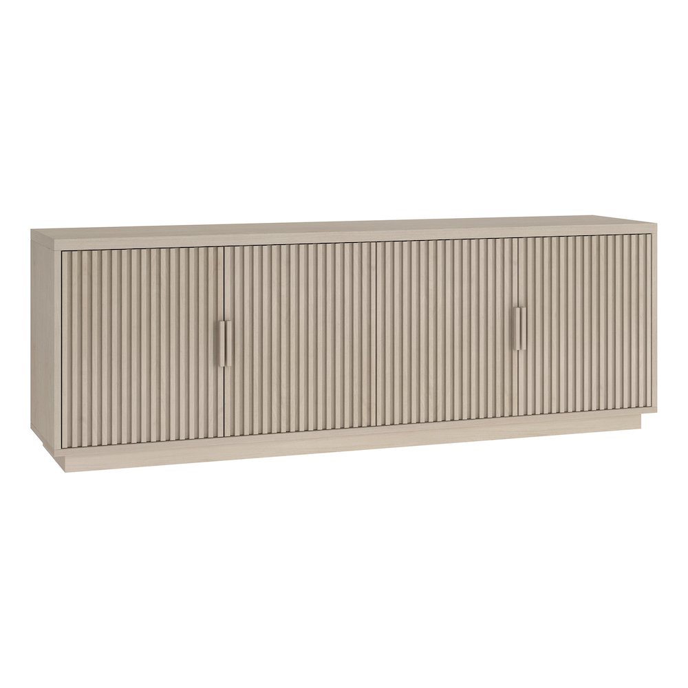 Mero Rectangular TV Stand for TV's up to 75" in Alder White. Picture 1