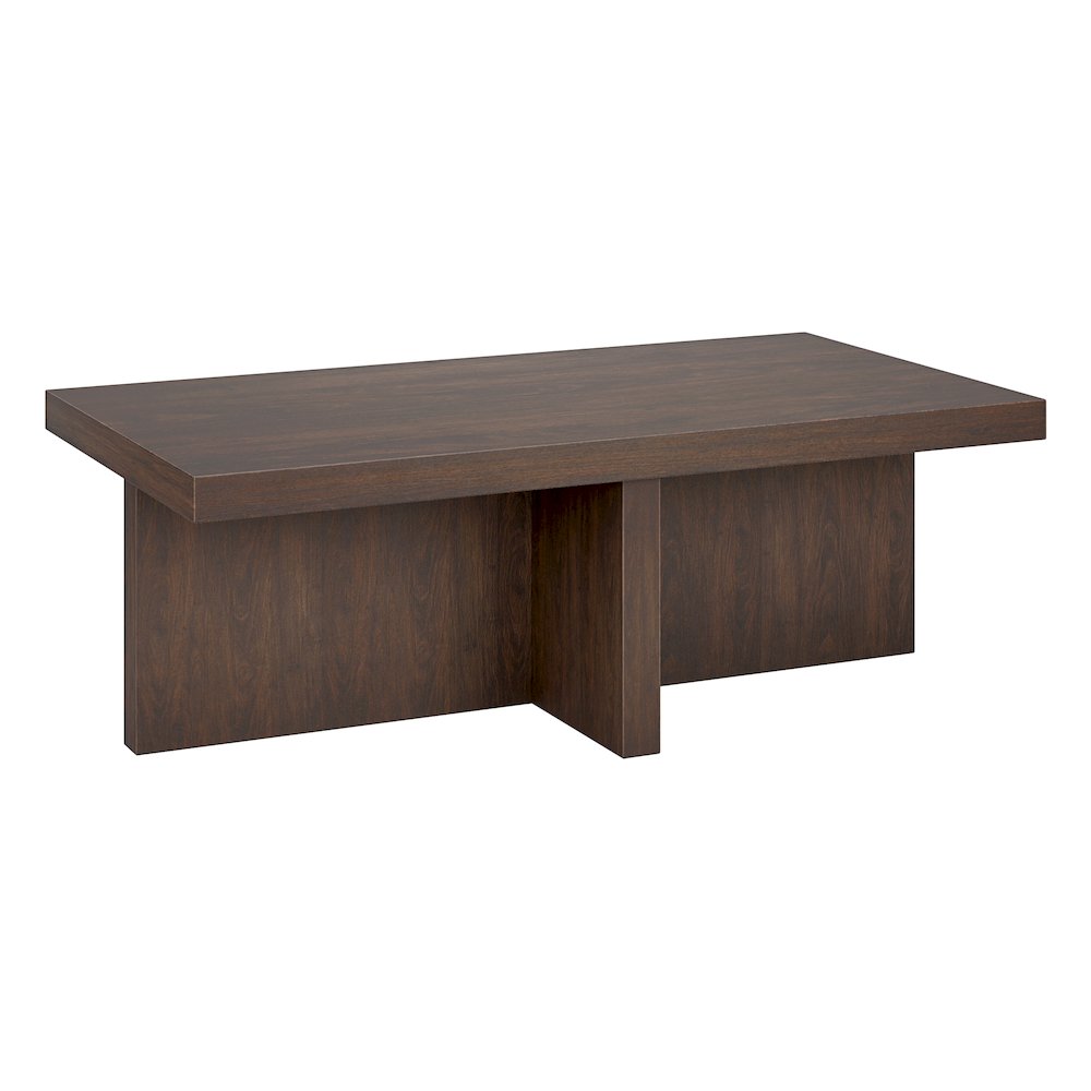 Elna 44" Wide Rectangular Coffee Table in Alder Brown. Picture 1